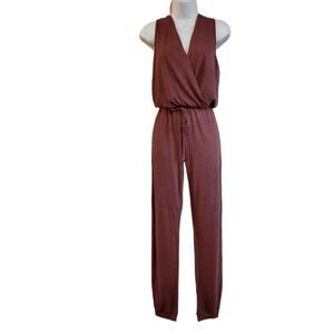 Lanston Knit Faux Wrap Halter Jumpsuit Size XS New